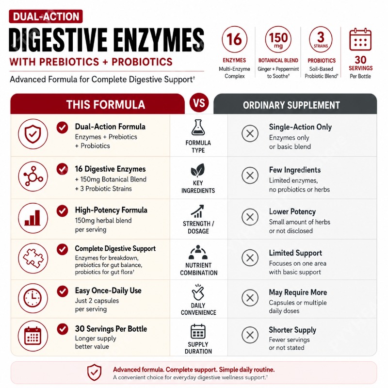 Enzimi Digestivi con Prebiotic - Digestive Enzyme Blend recensione e prezzo