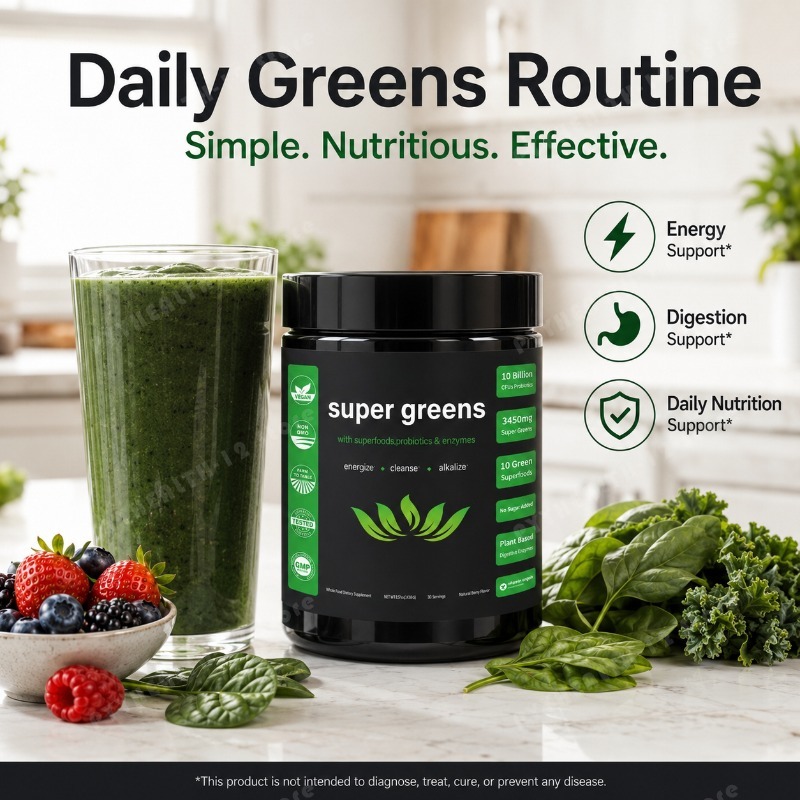 Super Greens in Polvere con Mi - Digestive Enzyme Blend recensione e prezzo