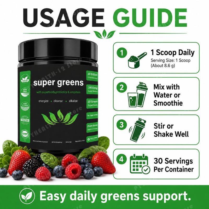 Super Greens in Polvere con Mi - Digestive Enzyme Blend recensione e prezzo