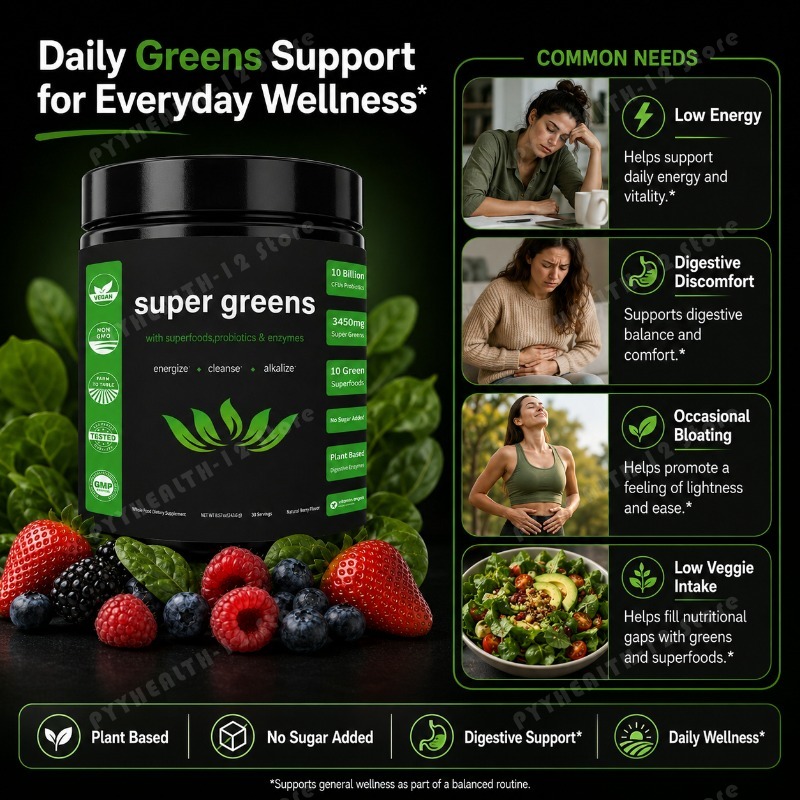 Super Greens in Polvere con Mi - Digestive Enzyme Blend recensione e prezzo