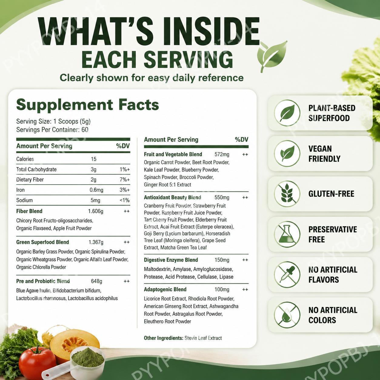 Super Greens in Polvere, Misce - Digestive Enzyme Blend recensione e prezzo